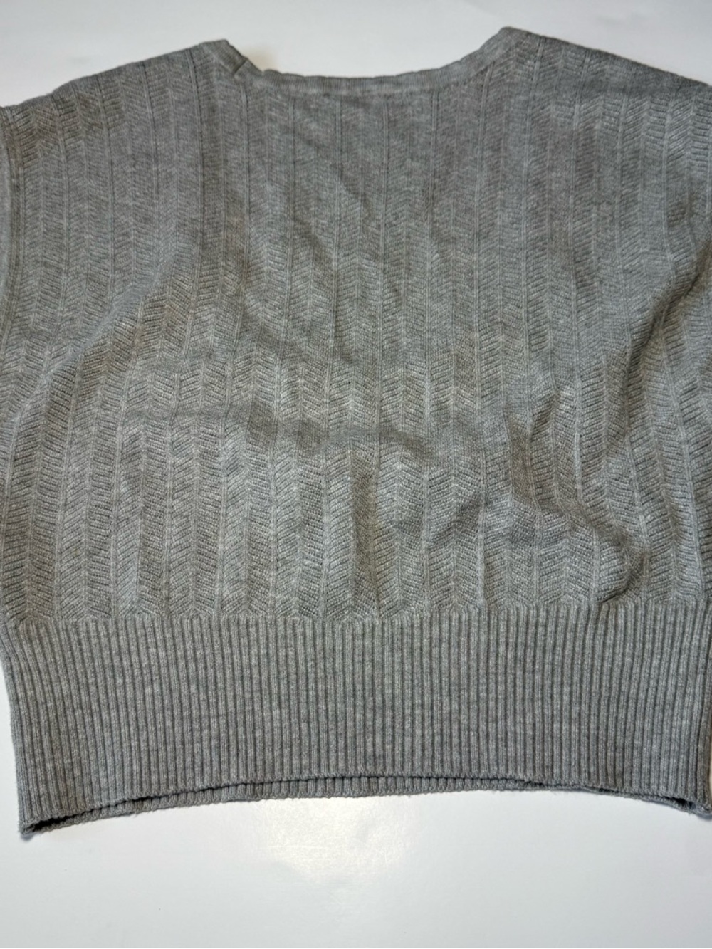 Free People Gray Scoop-Neck Textured Knit Sweater Top‎ - Picture 2 of 5